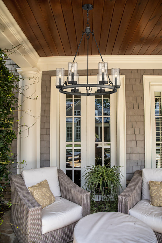 Marlow 6 Light Outdoor Chandelier Ashen Barnboard