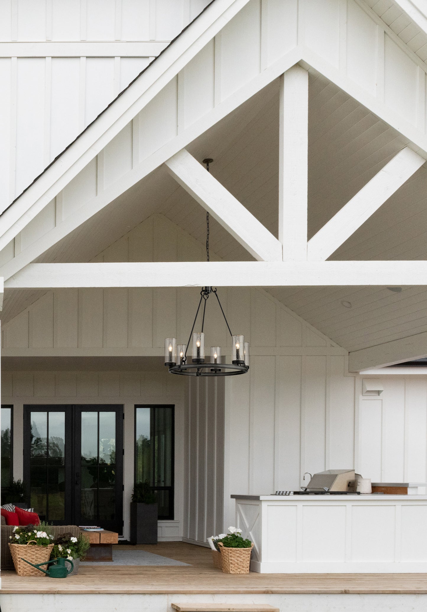 Marlow 6 Light Outdoor Chandelier Ashen Barnboard