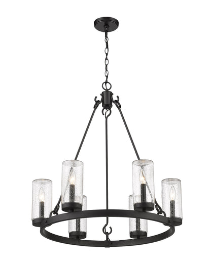 Marlow 6 Light Outdoor Chandelier Matte Black