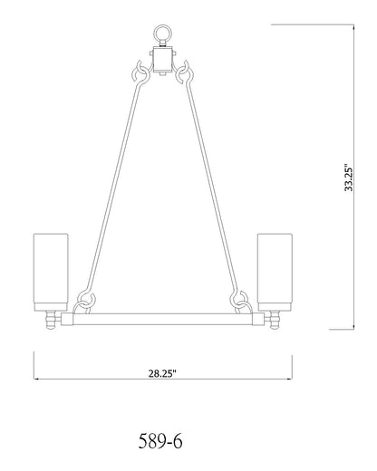 Marlow 6 Light Outdoor Chandelier Matte Black