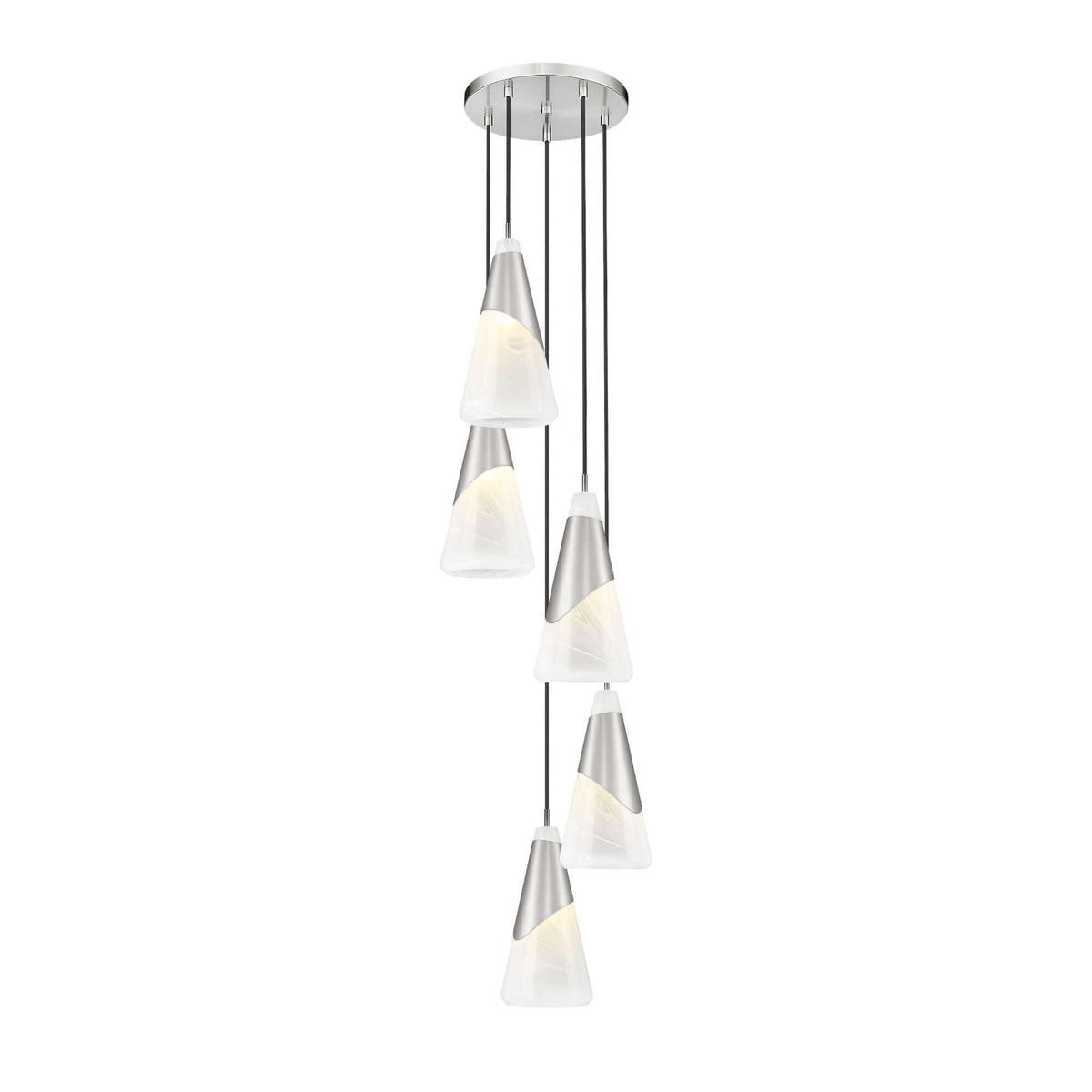 Aimie 5 Light Chandelier Brushed Nickel