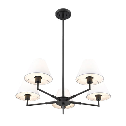 Leila 5 Light Chandelier Matte Black