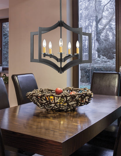Zander 5 Light Chandelier Bronze