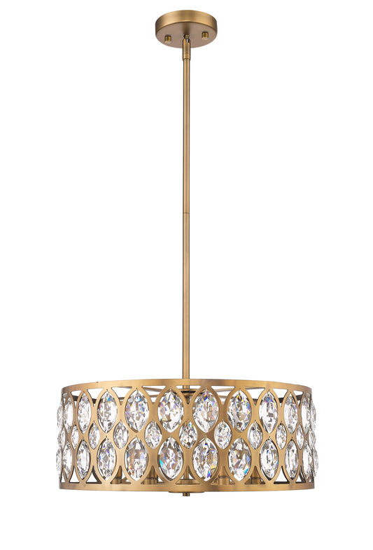 Dealey 6 Light Chandelier Heirloom Brass