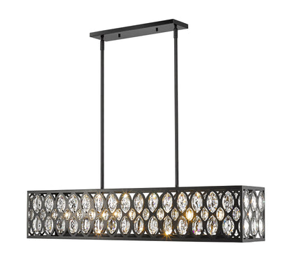 Dealey 7 Light Linear Chandelier Matte Black