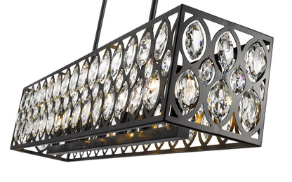 Dealey 7 Light Linear Chandelier Matte Black