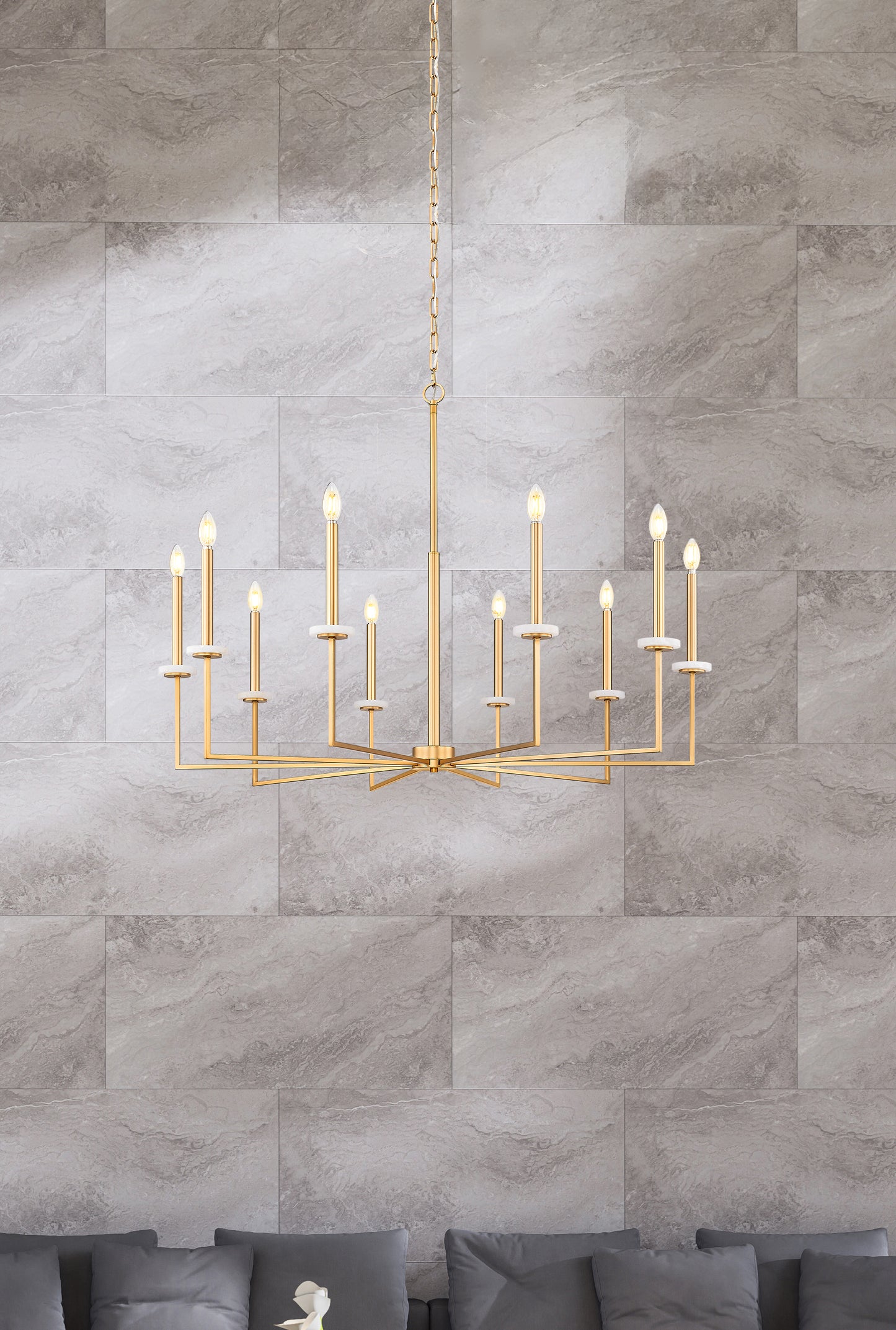 Gaultier 10 Light Chandelier Modern Gold