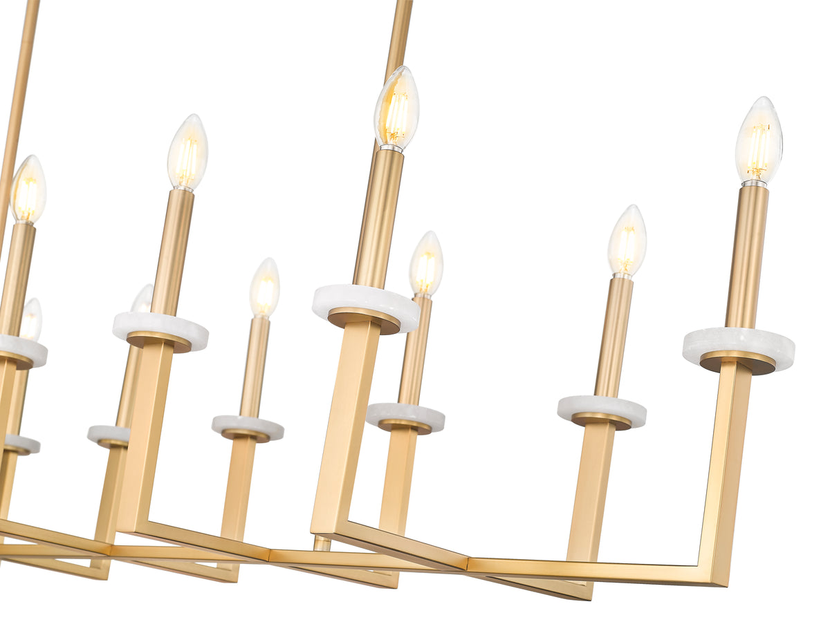 Gaultier 12 Light Linear Chandelier Modern Gold