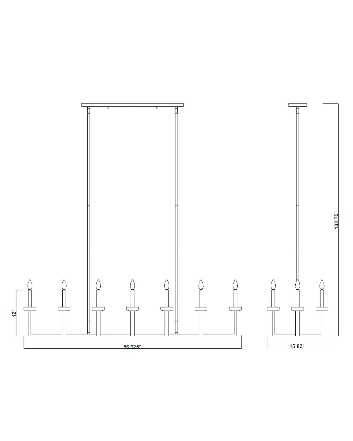 Gaultier 12 Light Linear Chandelier Modern Gold