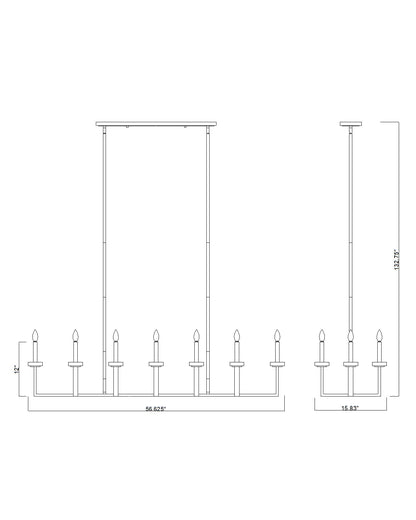 Gaultier 12 Light Linear Chandelier Modern Gold
