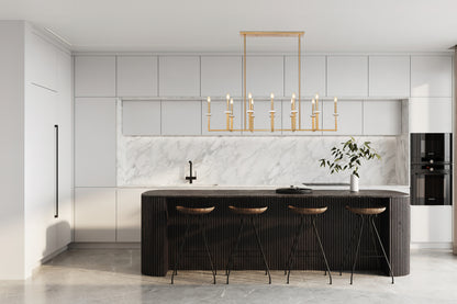 Gaultier 12 Light Linear Chandelier Modern Gold