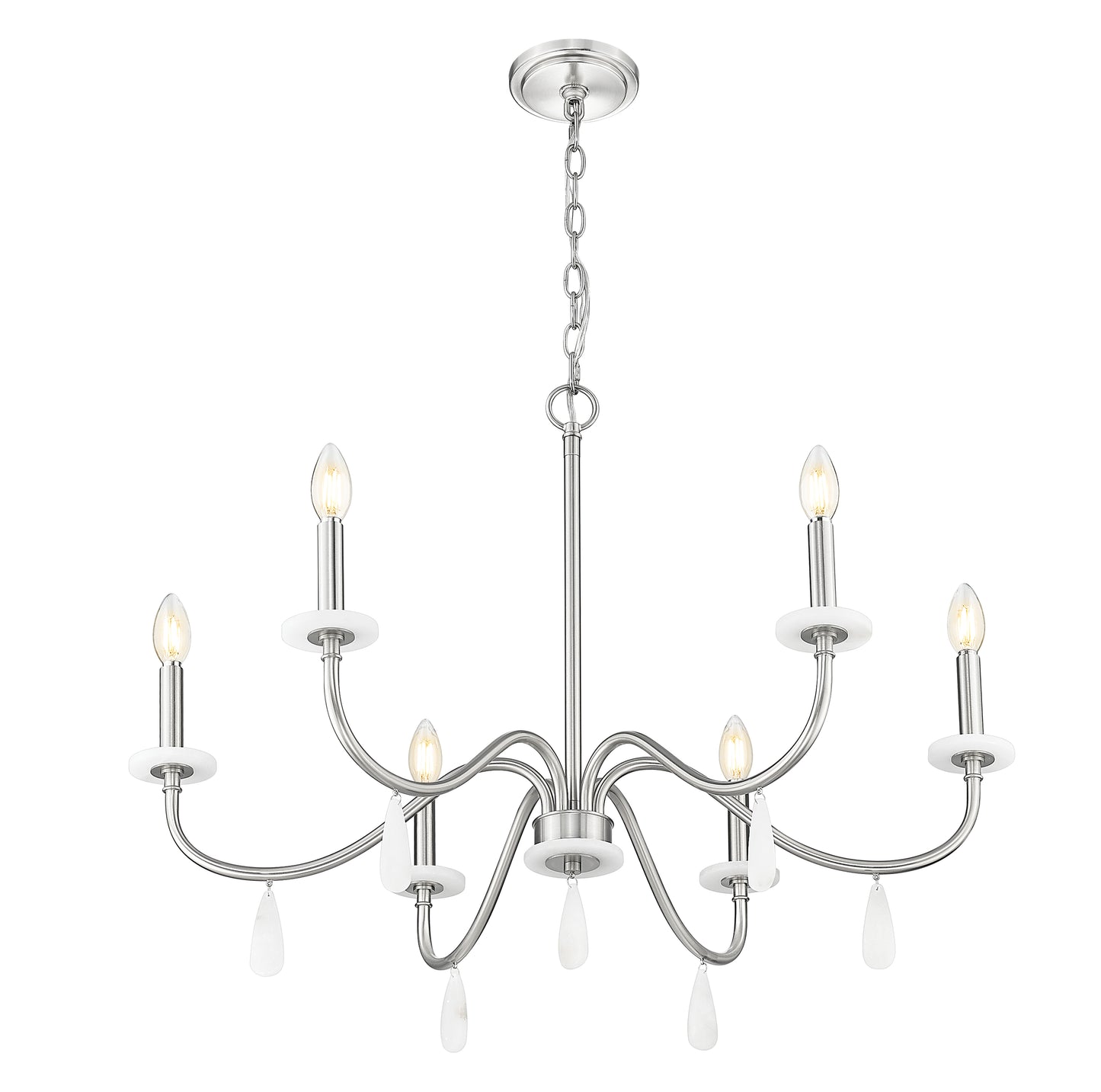 Toussant 6 Light Chandelier 
 Brushed Nickel