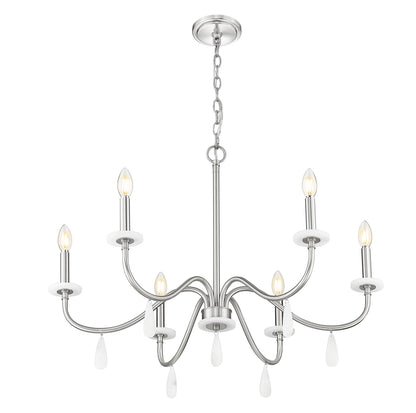 Toussant 6 Light Chandelier 
 Brushed Nickel
