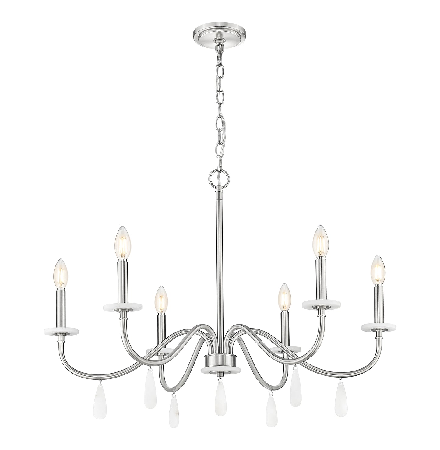 Toussant 6 Light Chandelier 
 Brushed Nickel