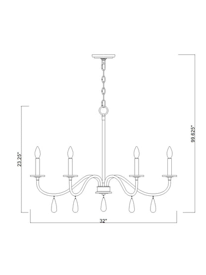 Toussant 6 Light Chandelier 
 Brushed Nickel