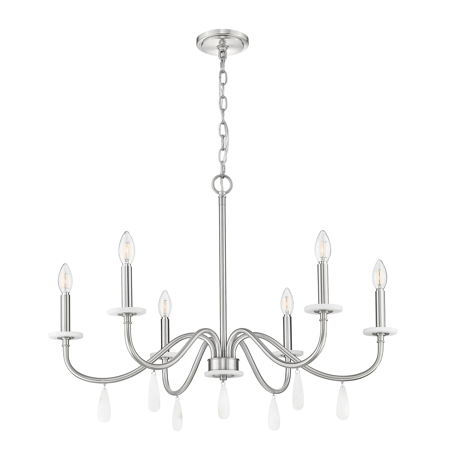 Toussant 6 Light Chandelier 
 Brushed Nickel