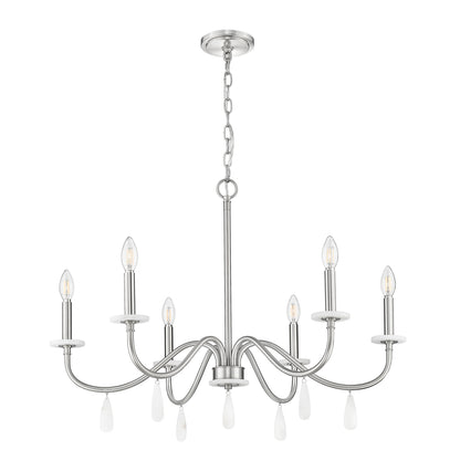 Toussant 6 Light Chandelier 
 Brushed Nickel