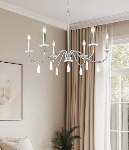 Toussant 6 Light Chandelier 
 Brushed Nickel