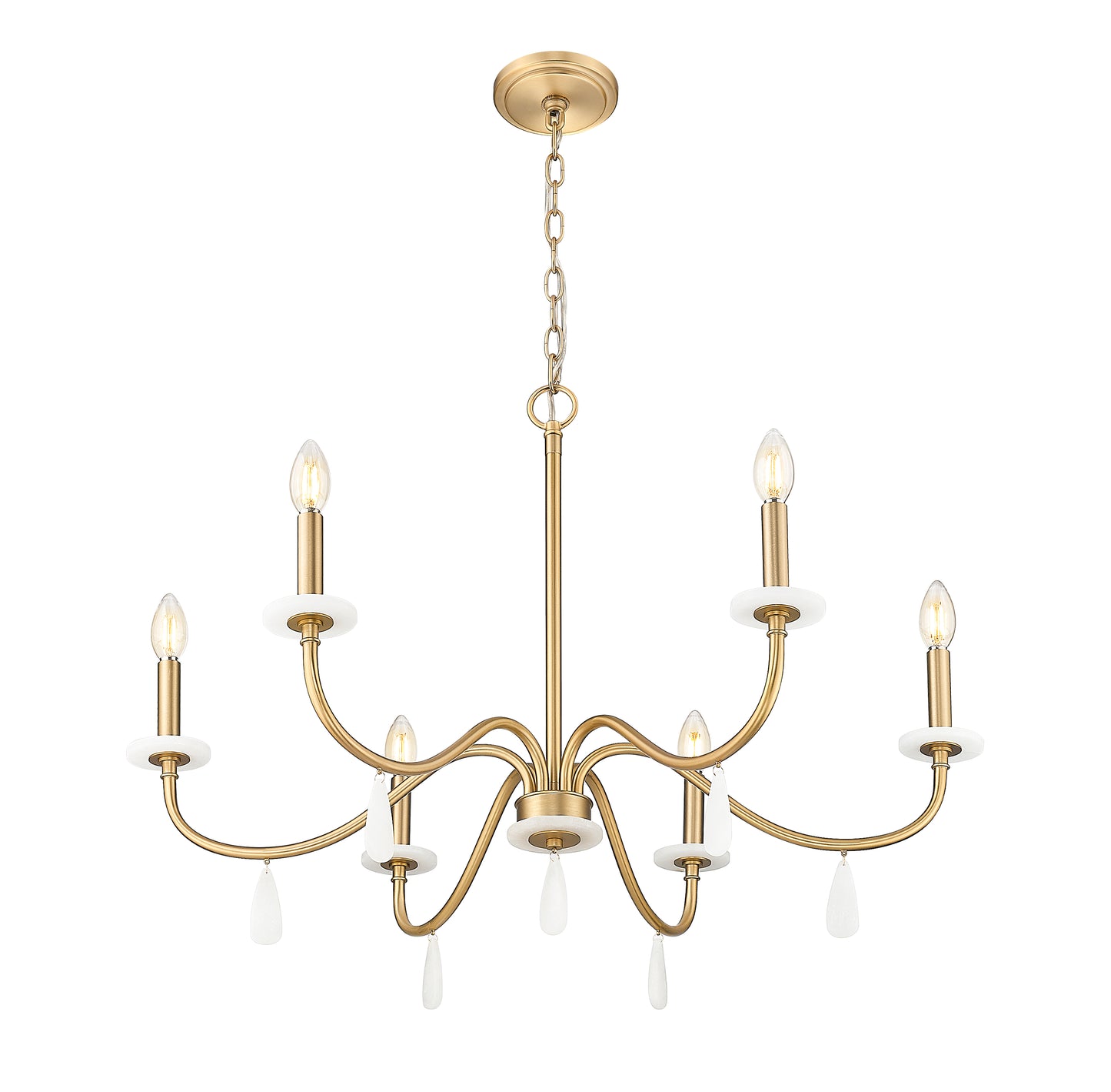 Toussant 6 Light Chandelier Modern Gold