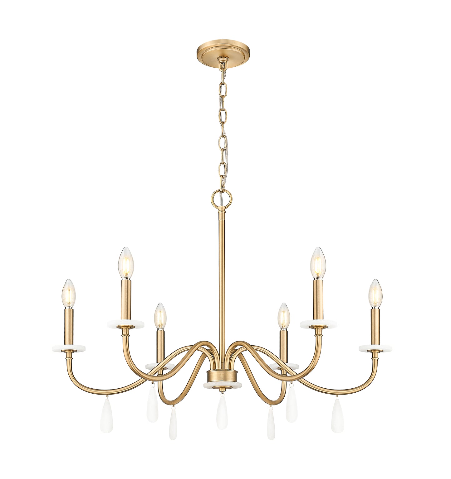 Toussant 6 Light Chandelier Modern Gold