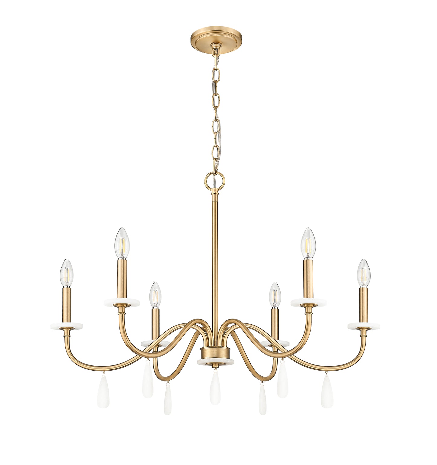 Toussant 6 Light Chandelier Modern Gold