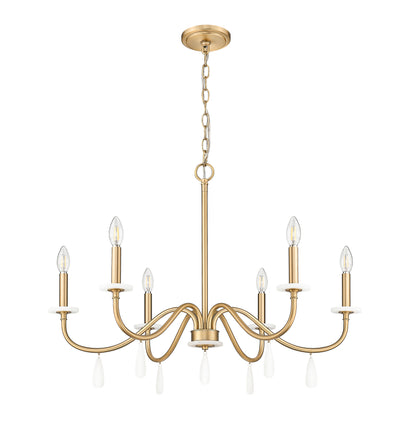 Toussant 6 Light Chandelier Modern Gold