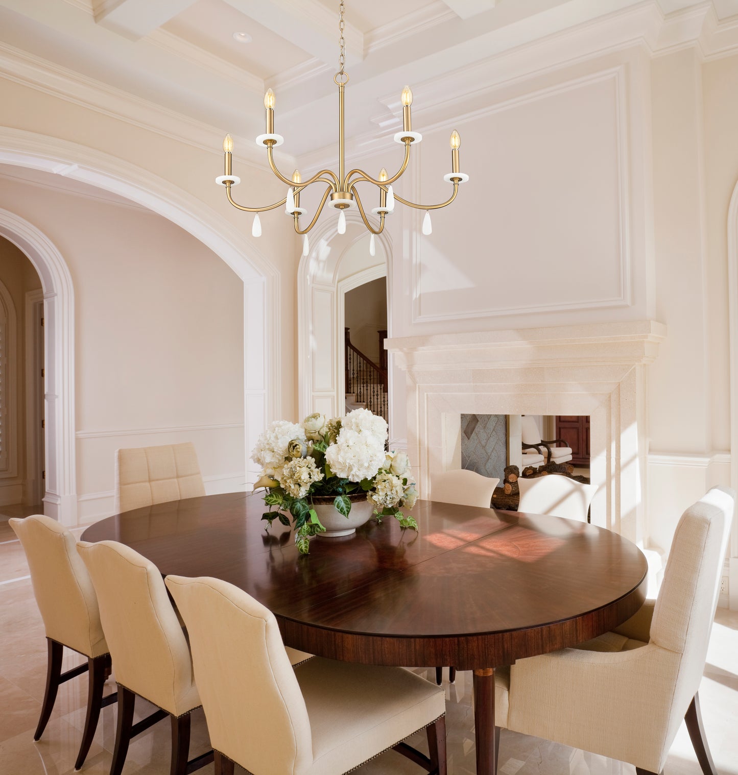 Toussant 6 Light Chandelier Modern Gold