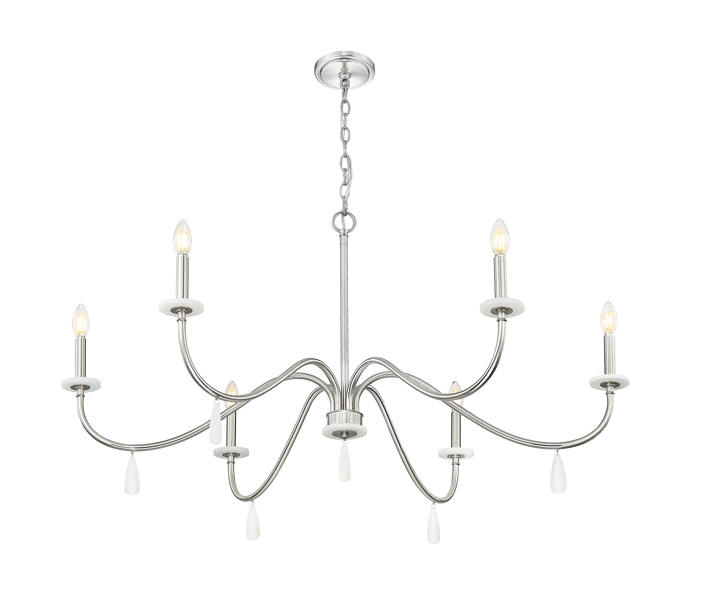 Toussant 6 Light Chandelier 
 Brushed Nickel