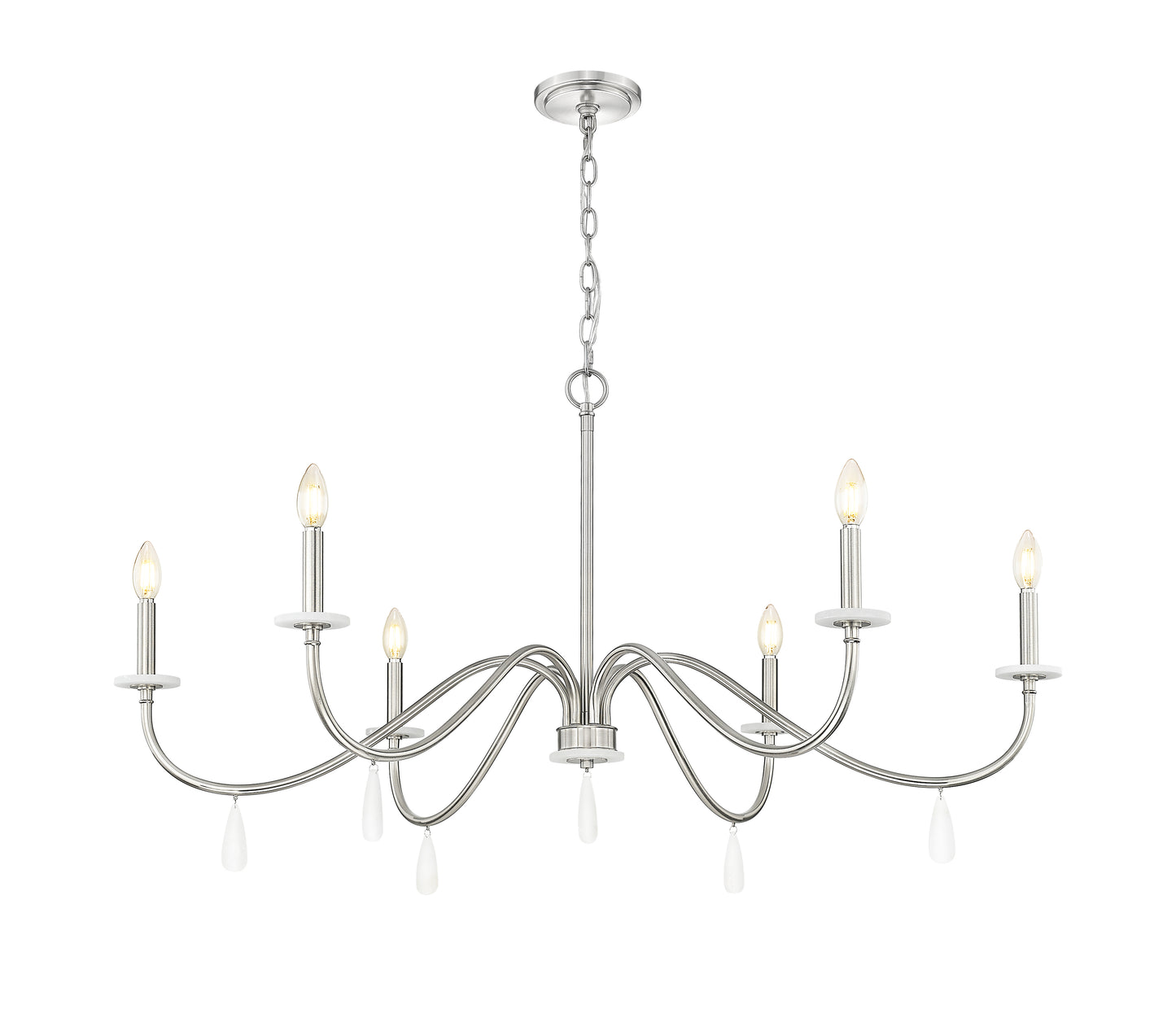 Toussant 6 Light Chandelier 
 Brushed Nickel