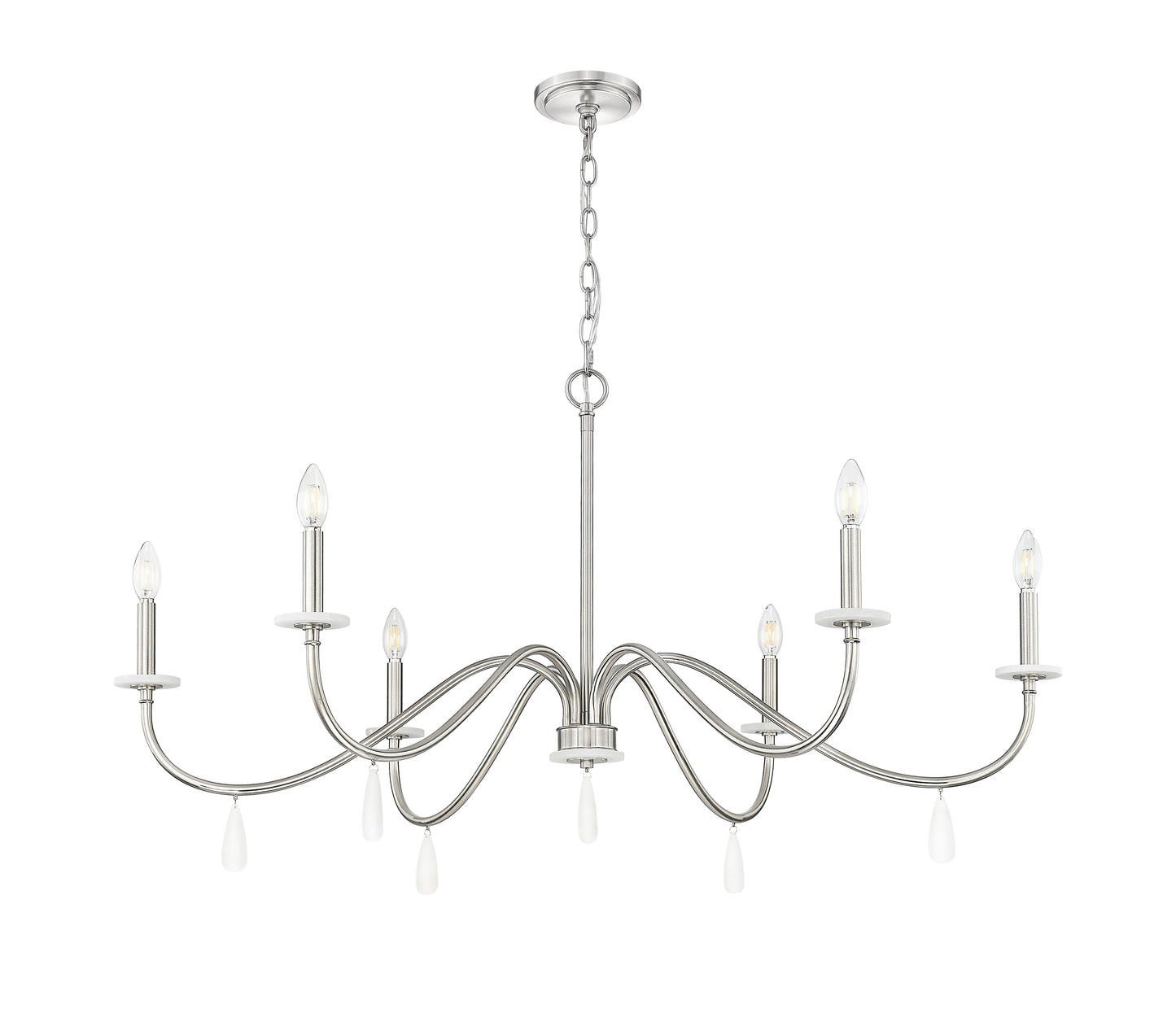 Toussant 6 Light Chandelier 
 Brushed Nickel