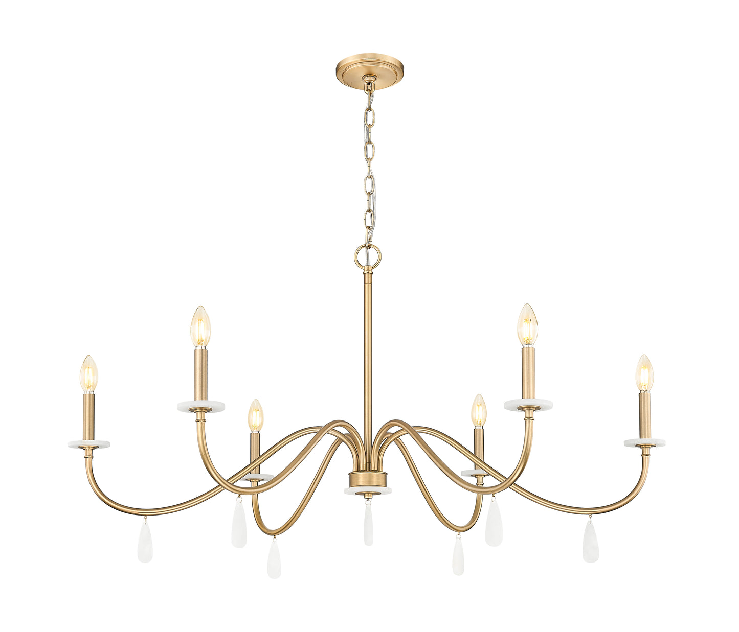 Toussant 6 Light Chandelier Modern Gold
