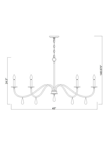 Toussant 6 Light Chandelier Modern Gold