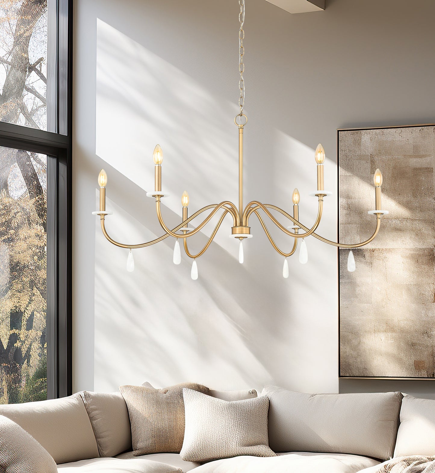 Toussant 6 Light Chandelier Modern Gold