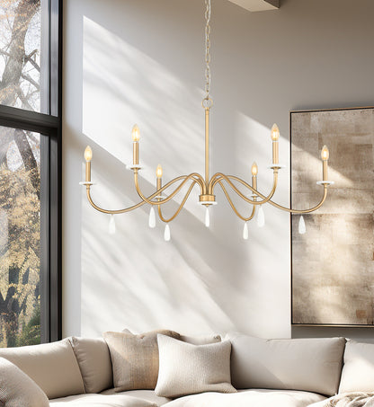 Toussant 6 Light Chandelier Modern Gold