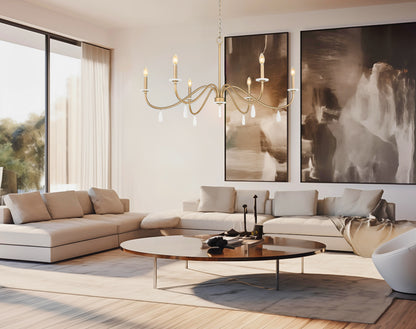 Toussant 6 Light Chandelier Modern Gold