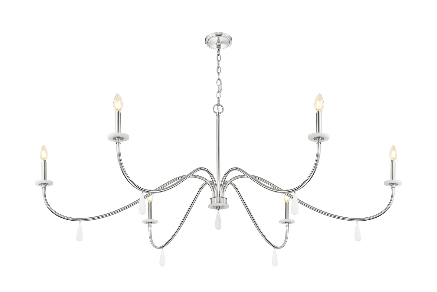 Toussant 6 Light Chandelier 
 Brushed Nickel