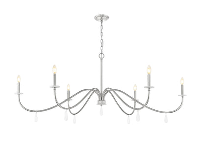 Toussant 6 Light Chandelier 
 Brushed Nickel