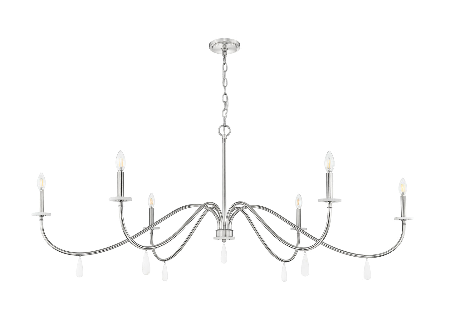 Toussant 6 Light Chandelier 
 Brushed Nickel