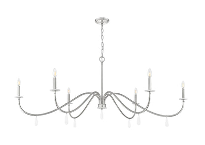 Toussant 6 Light Chandelier 
 Brushed Nickel