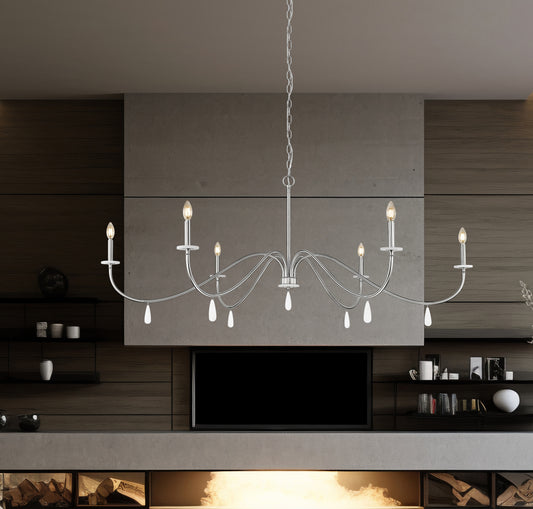 Toussant 6 Light Chandelier 
 Brushed Nickel