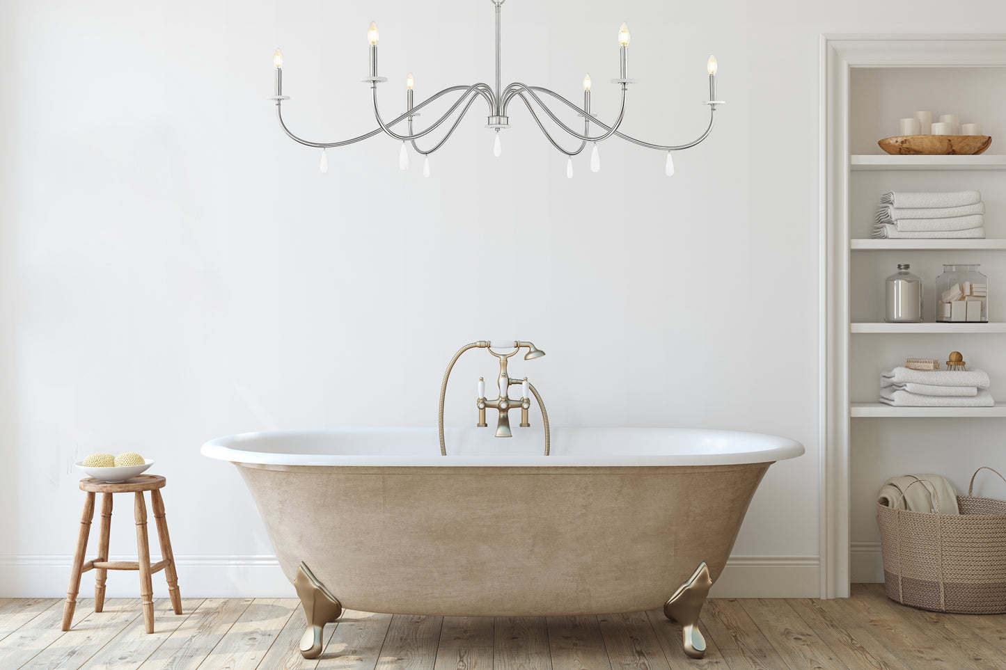 Toussant 6 Light Chandelier 
 Brushed Nickel