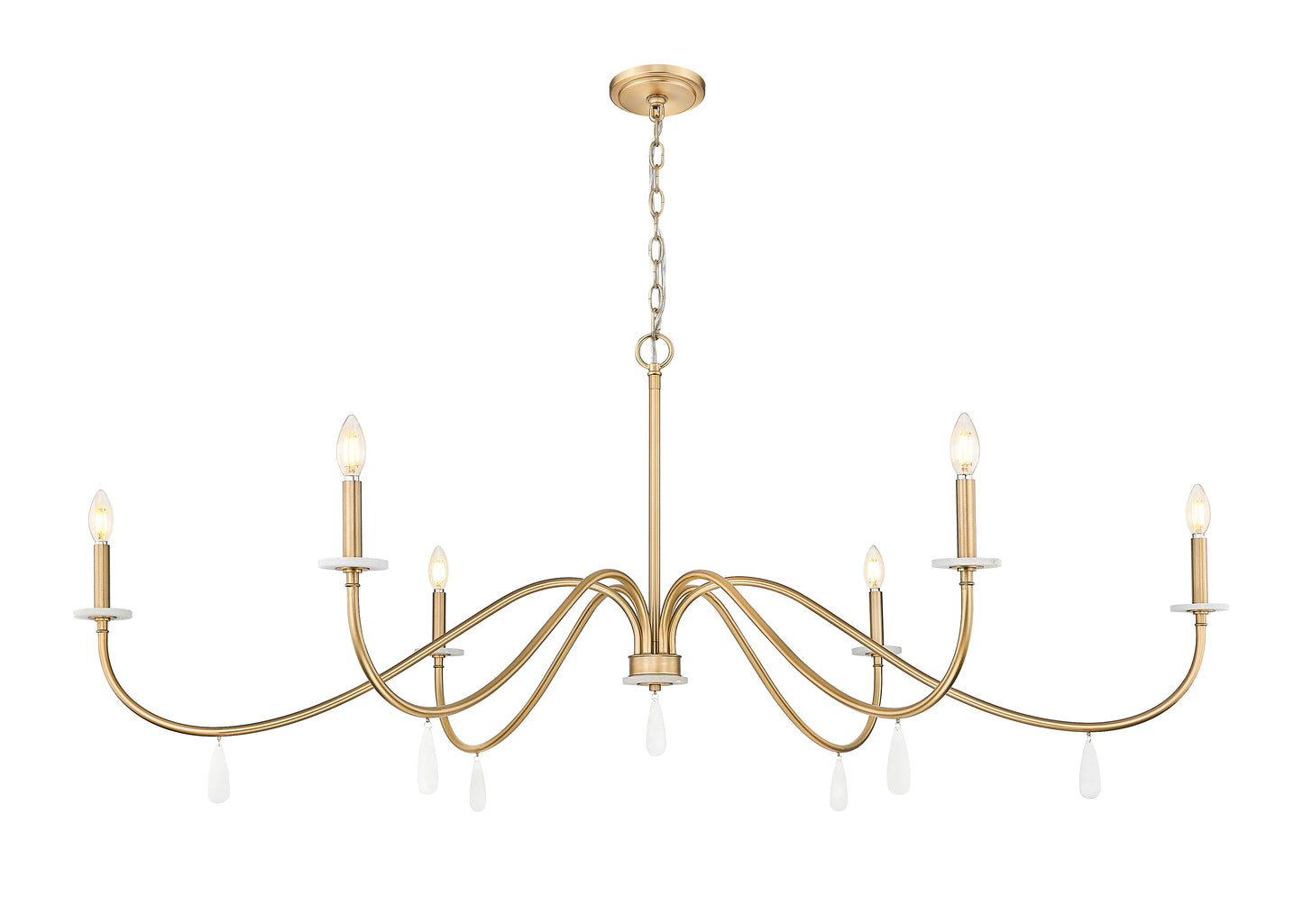 Toussant 6 Light Chandelier Modern Gold