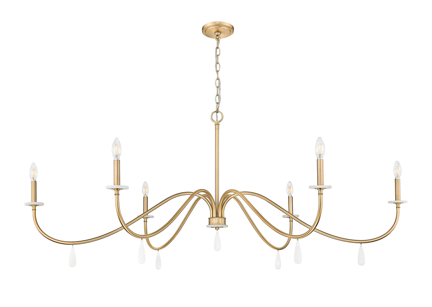 Toussant 6 Light Chandelier Modern Gold