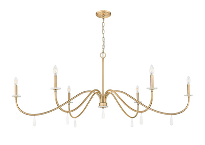 Toussant 6 Light Chandelier Modern Gold
