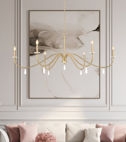 Toussant 6 Light Chandelier Modern Gold