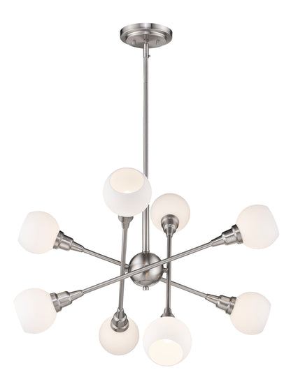 Tian G9 8 Light Chandelier Brushed Nickel