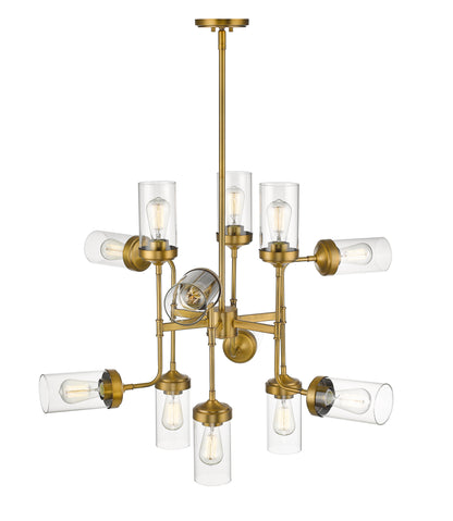 Calliope 12 Light Chandelier Foundry Brass