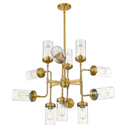 Calliope 12 Light Chandelier Foundry Brass