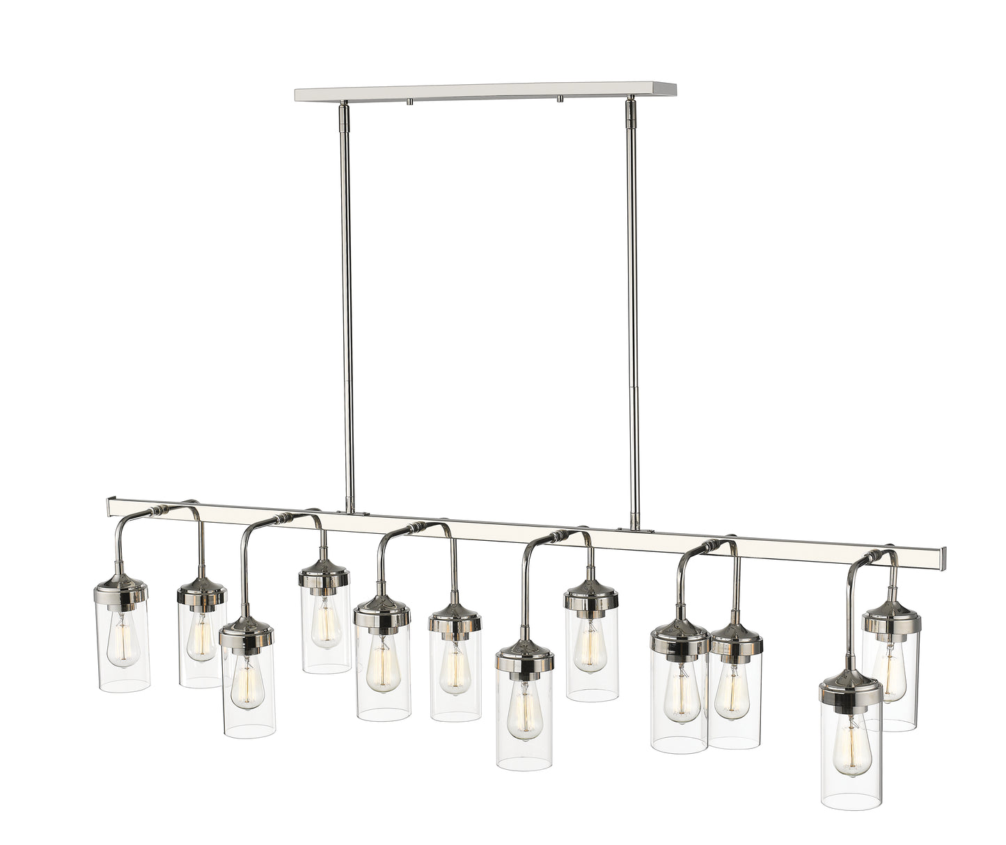 Calliope 12 Light Linear Chandelier Polished Nickel