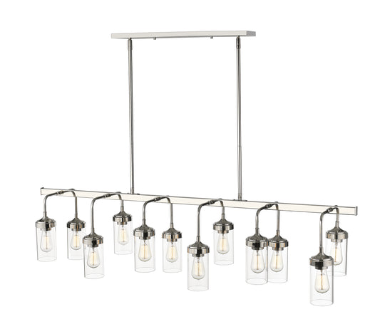Calliope 12 Light Linear Chandelier Polished Nickel